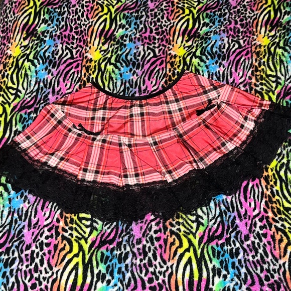 Pink & Black Plaid Mini Skirt - Picture 2 of 5